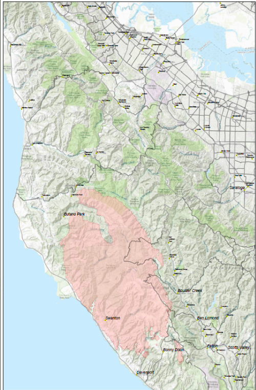 CAL FIRE Incident Map - Aug 21 - Fire Safe San Mateo